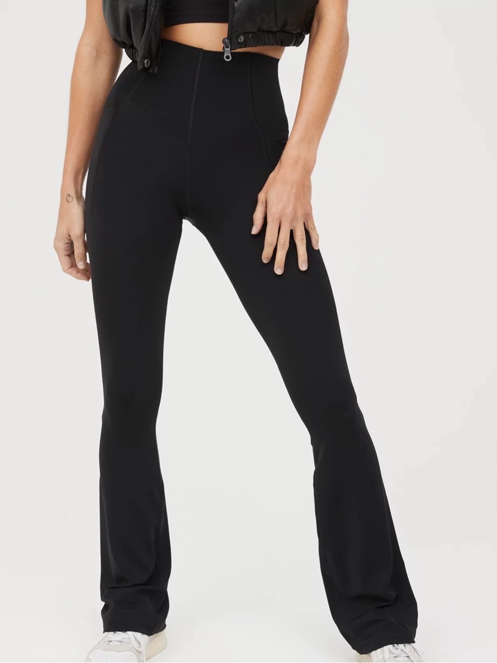 High-Rise Black Flared Leggings/ Offline by Aerie